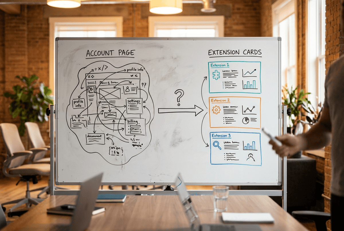 Editorial 16:9 whiteboard: one oversized account page blob vs three