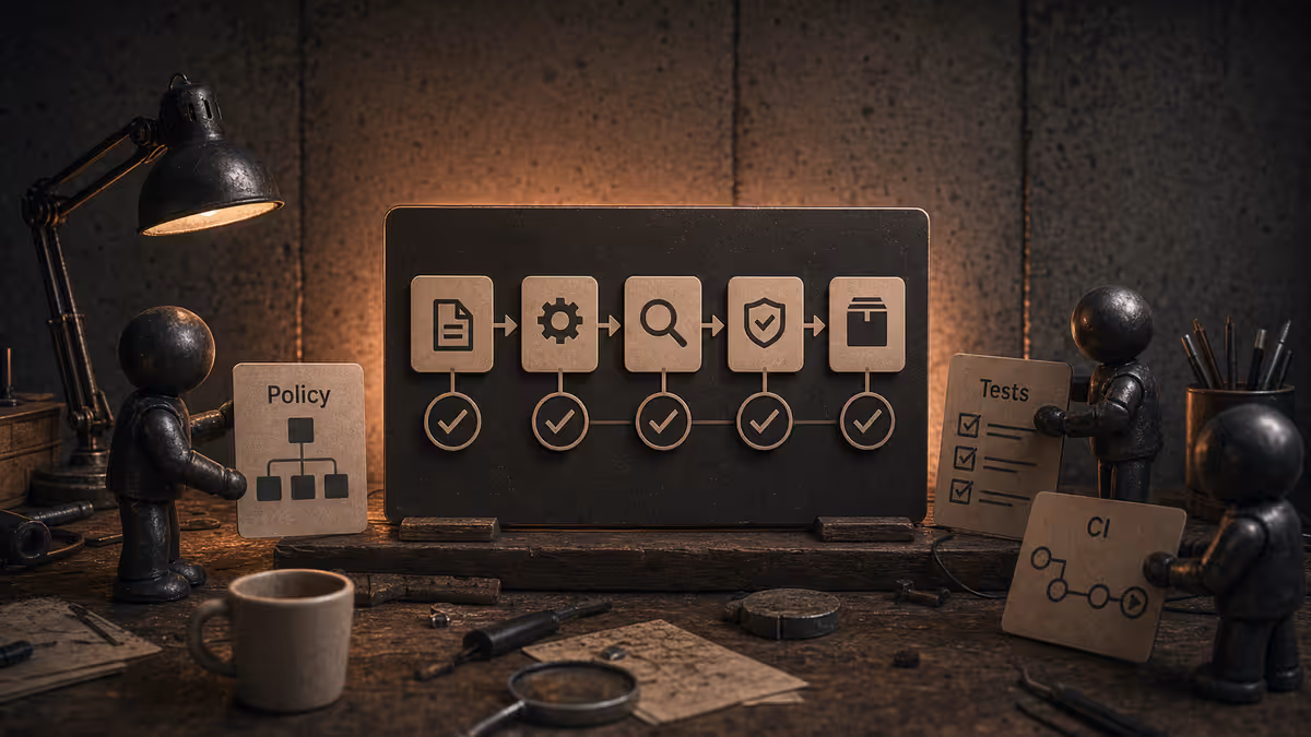 Cinematic 16:9: a single Composer pane on a workbench surrounded by