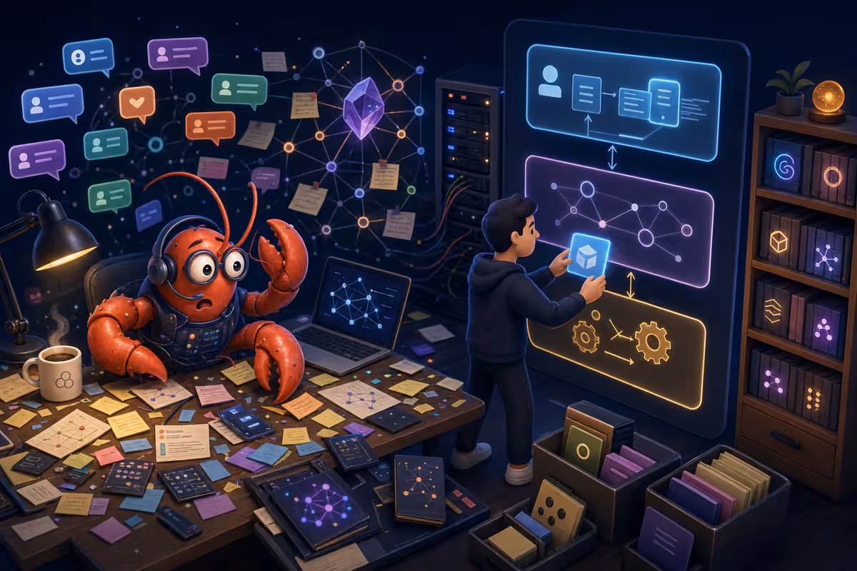 Hero illustration for The AI Memory Problem: OpenClaw, Hermes, Karpathy, and the Approach That Actually